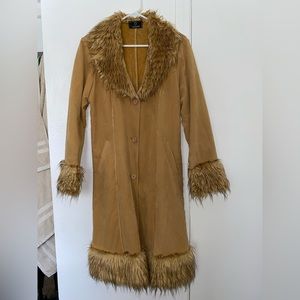 70s VINTAGE Penny Lane Coat with Fur